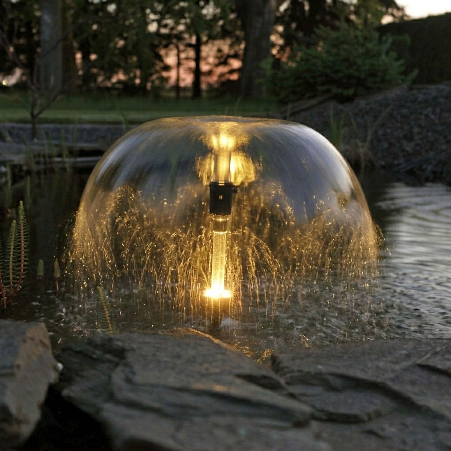 CLGarden NASP5 Solar Teichpumpe mit Akku 1100 l/h Springbrunnenpumpe mit 22W Solarpanel, LED & Timer für Gartenteich, Wasserspiel & Bachlauf