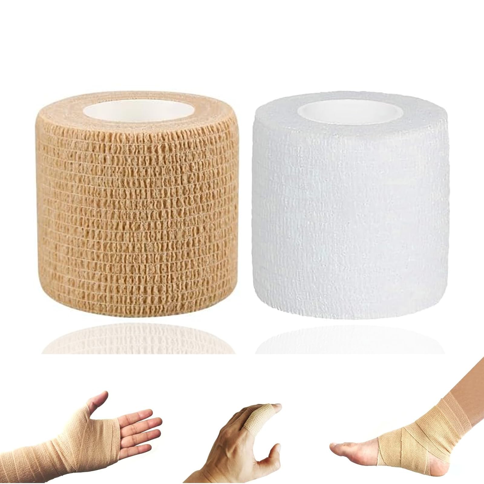 Amazon | 自着性テープ 2個組 弾性包帯 伸縮包帯テープ 幅2.5cm