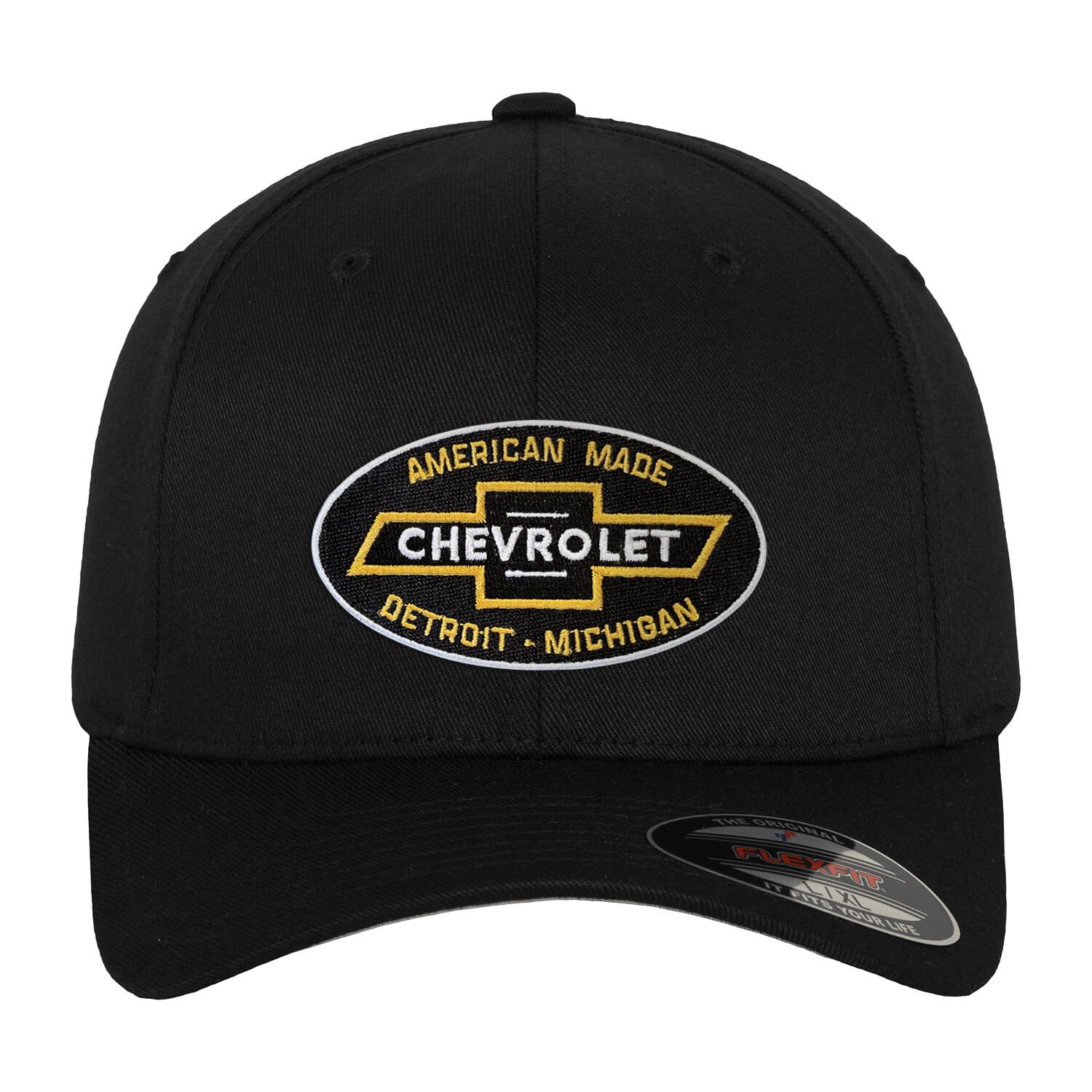Chevrolet Officially Licensed American Made Flexfit Baseball Cap (Black), Large/X-Large
