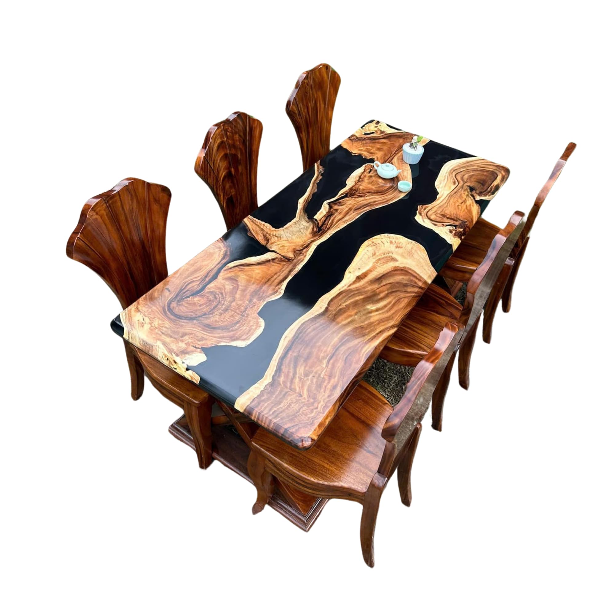 Live Edge Epoxy Resin Black River Table Epoxy Coffee Sofa Center River Resin and Nu Wood Table Custom