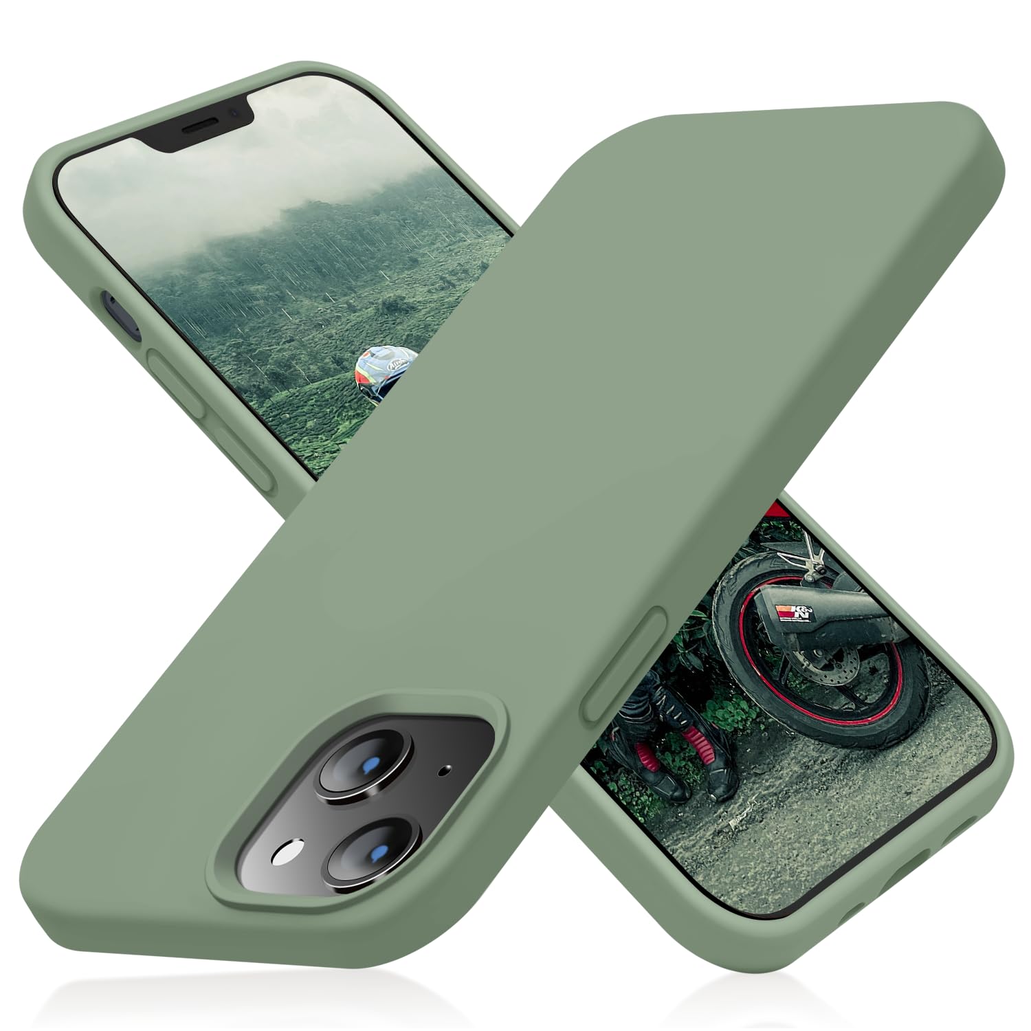 JELE Shockproof Designed for iPhone 13 Case, Liquid Silicone Phone Case with [Soft Anti-Scratch Microfiber Lining] Military Grade Drop Protection Slim