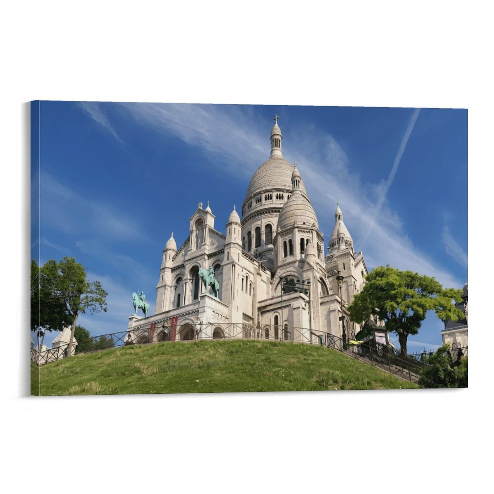XPASHIQWC Sacré-Cœur Basilica Paris Poster Artwork Giclee Canvas Prints Modern Wall Art Picture Wall Hanging for Office Gym Living Room Decor 08x12inch(20x30cm)