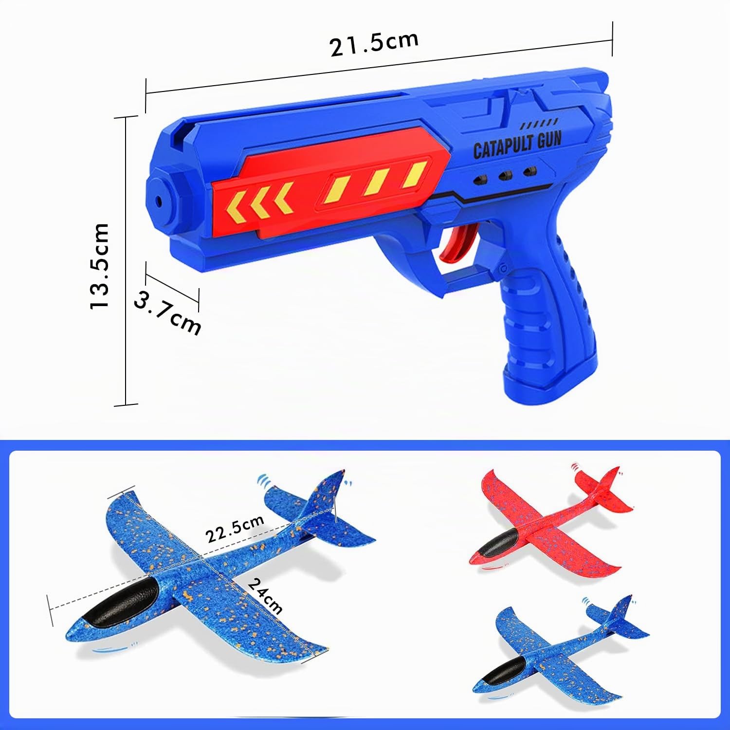 Aereo Polistirolo con Pistola Catapulta, 4 Pezzi Aereo Giocattolo, Aereo in Schiuma Giocattolo Giochi Giardino Esterno, Aliante Aeroplano Schiuma Giochi Bambini 3-8 anni