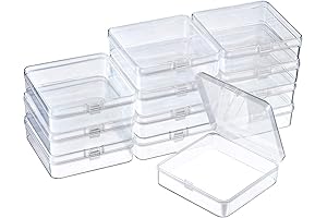 SATINIOR Small Hinged Lid Plastic Containers