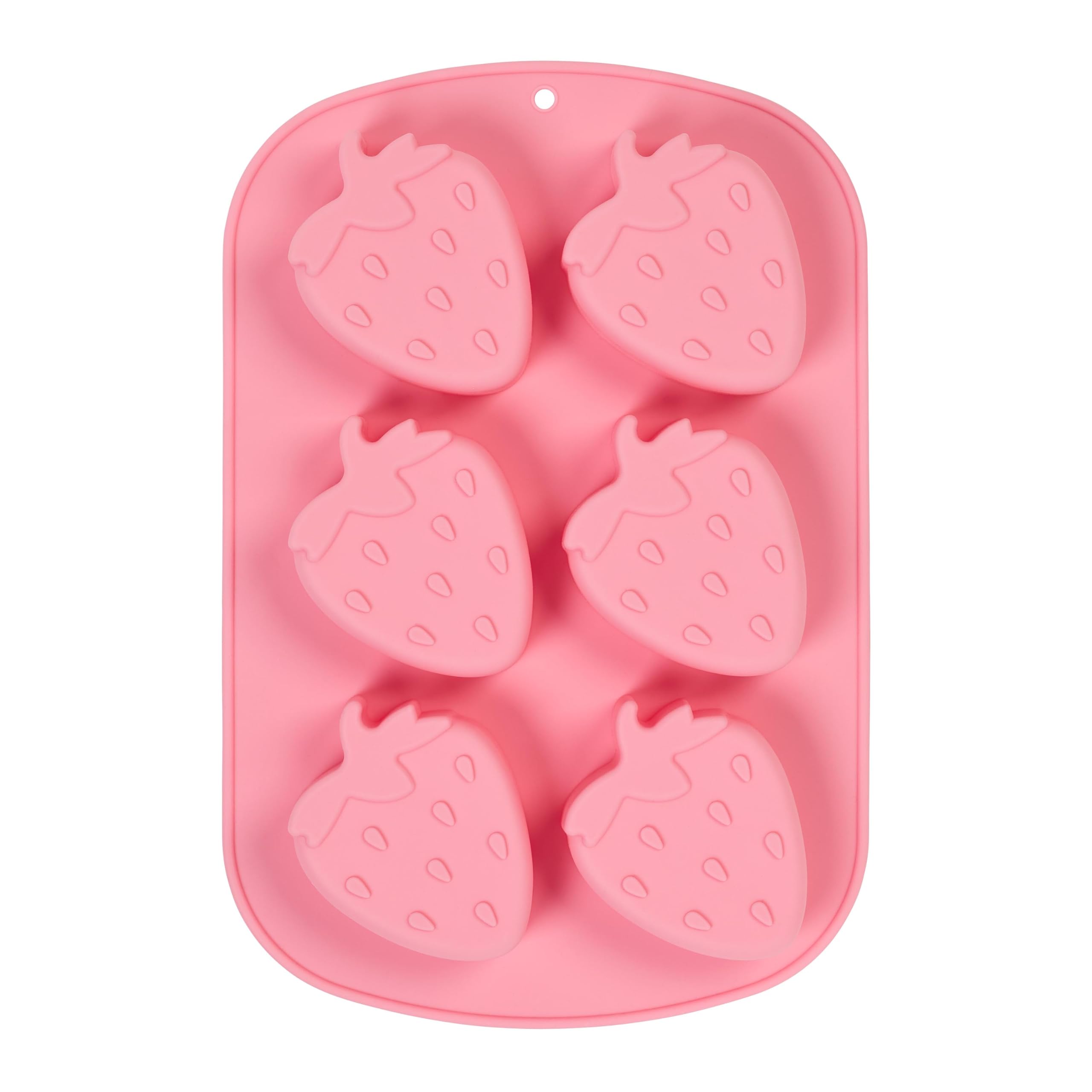 Tala Silicone Baking Mould, 6 Cup Strawberry Shaped Mould for Baking Individual Themed Cakes, Biscuits, Jelly's, Freezer Pops and Boiled Sweets, BPA Free and Dishwasher Safe