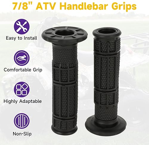 Miniatura 9 de HIAORS 78 '' 0.866 in Rojo Izquierdo y Derecho Agarraderas para Honda Arctic Cat 250 Polaris Sportsman Kawasaki Recon Forman 450 Big Red ATV 4