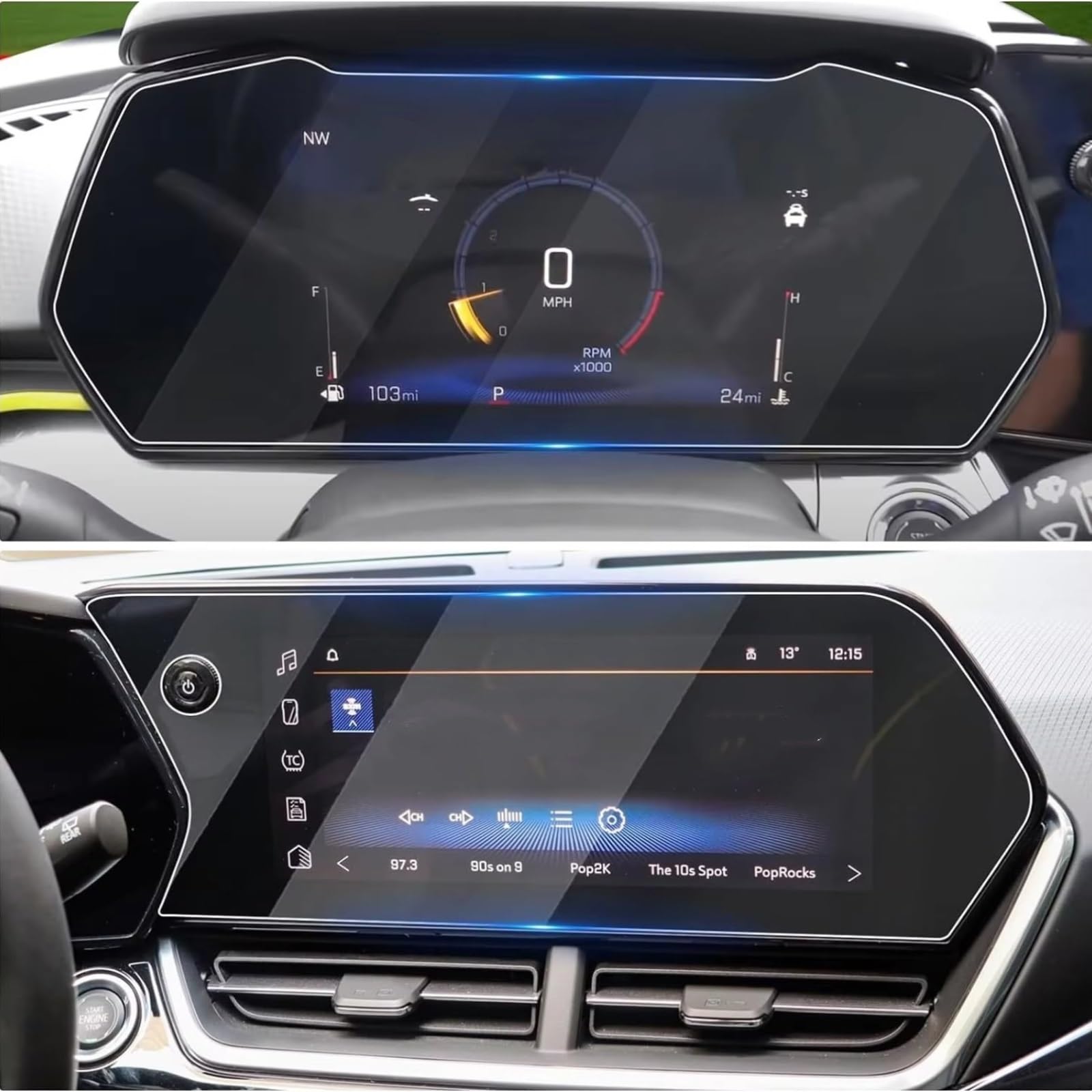 Compatible avec Chevrolet Trax et ACTIV LT 2RS 2024 : écran Central et Tableau de Bord de Navigation GPS de 11 Pouces, Film Protecteur d'écran en Verre trempé.