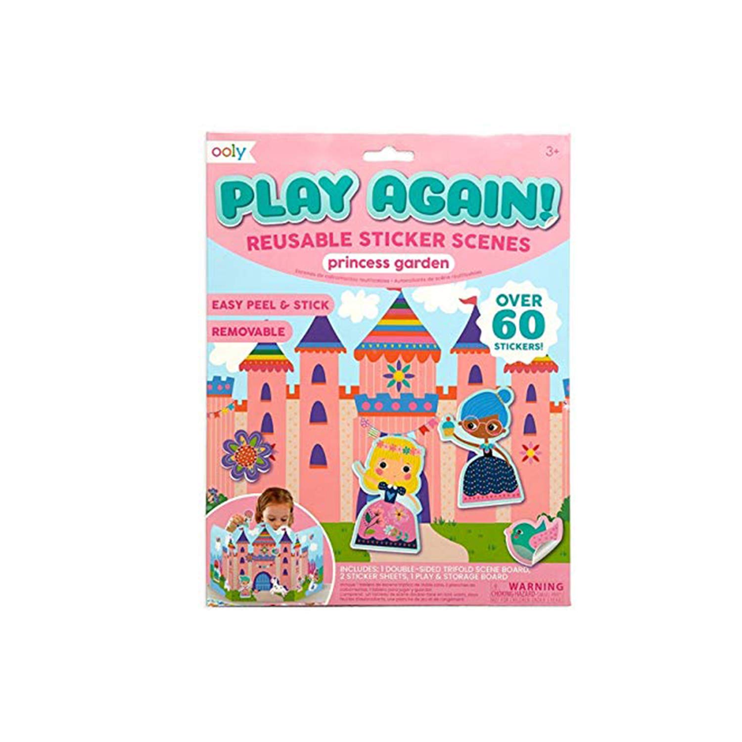 OOLY, Play Again! Reusable Sticker Scenes: Princess Garden