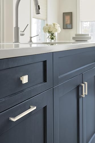 Miniatura 2 de Amerock  Mango de gabinete  Níquel pulido  3-34 pulgadas (3.780 in) de centro a centro  Monumento  paquete de 1 unidad  Jaladera de cajón  Asa de