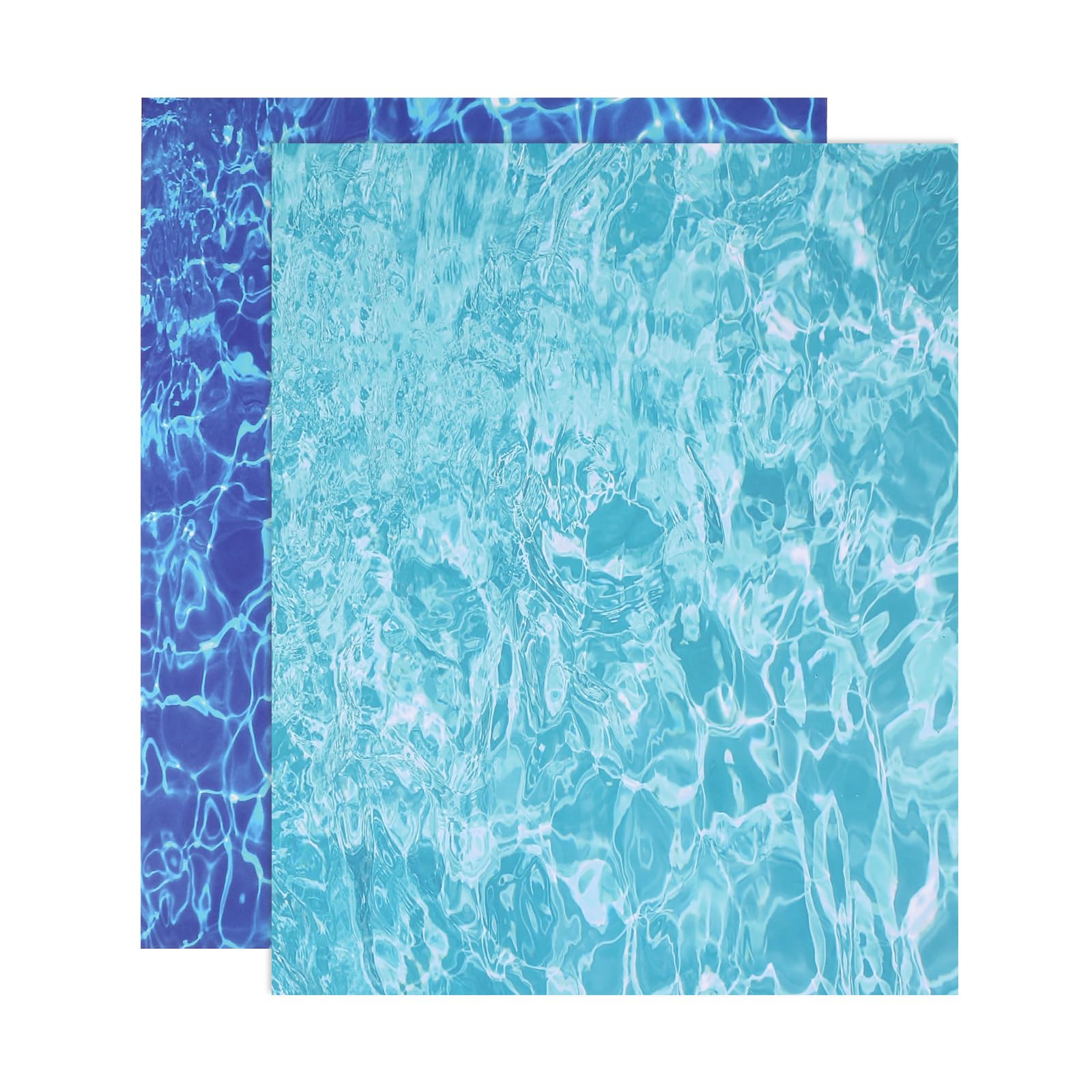 sourcing map 2 Pcs Ripple Water Sticker, Self Adhesive Artificial Water Wave Effect Stickers 11.69"x8.27" Dollhouse Wallpaper Sheets for DIY Dollhouse, Miniature Landscapes, Dark Blue,Sky Blue