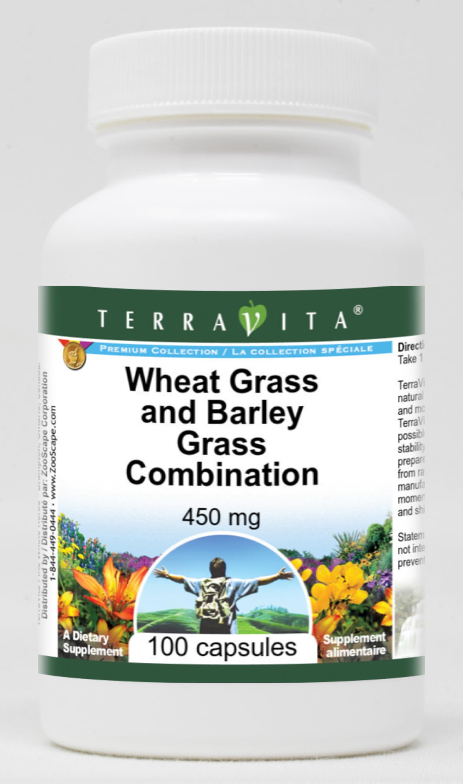 Wheat Grass and Barley Grass Combination - 450 mg (100 Capsules, ZIN: 516438)