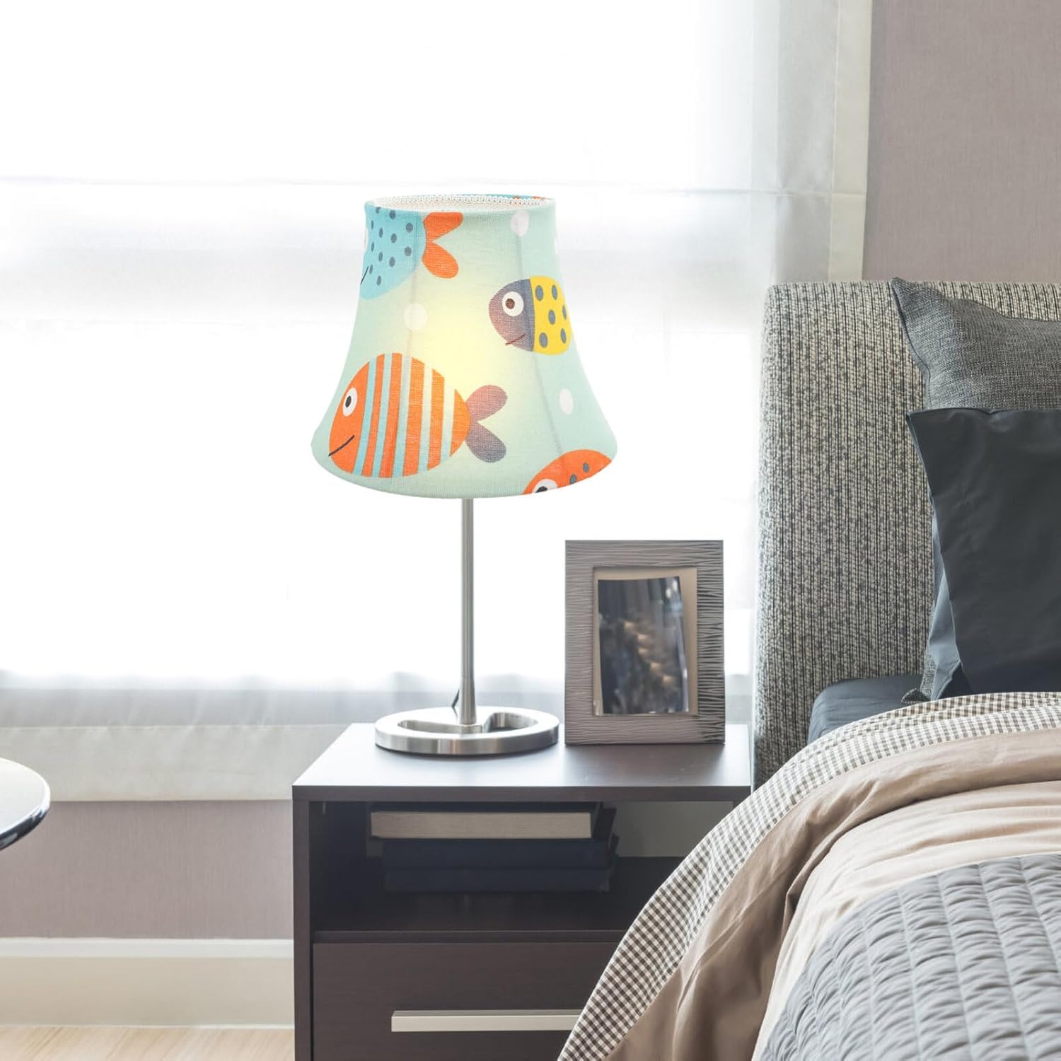 Housoutil Table Lamp Lampshade in Fabric Replacement for Broken Lampshade Decorative Light Fixture for Bedroom Living Room Inn