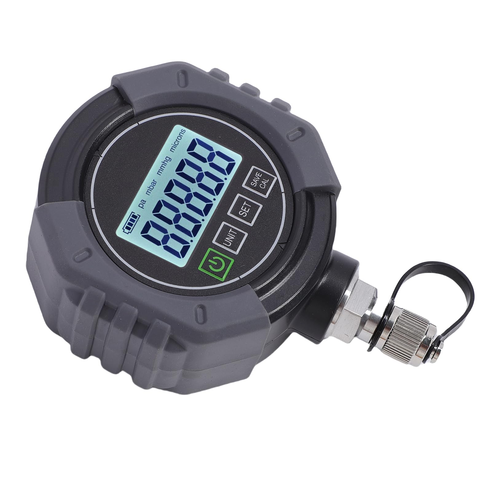 Kavolet Vacuómetro Digital/Medidor de Vacío para HVAC y Refrigeración — Rango de 0 a 75.000 Micrones, Pantalla LCD, hasta 14 PSI, Monitoreo por Aplicación y Conexión Abocinada S