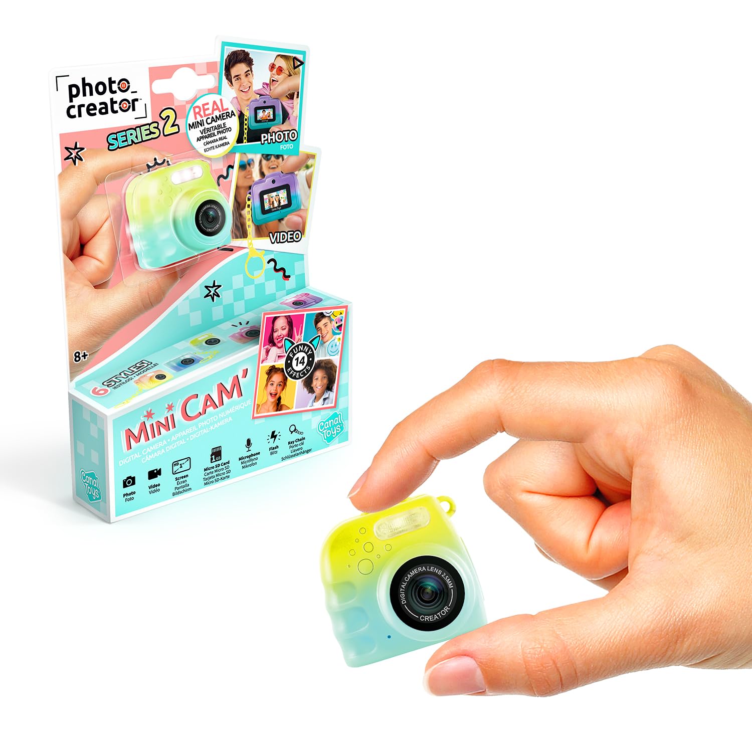 Canal Toys - Photo Creator - Mini Camera for Kids & Digital Video - Mini Camera to Make Memories - Gift for Children Age 8+ -14 Filters - Flash+Micro - Travel Size - CLK 073 Yellow & Blue