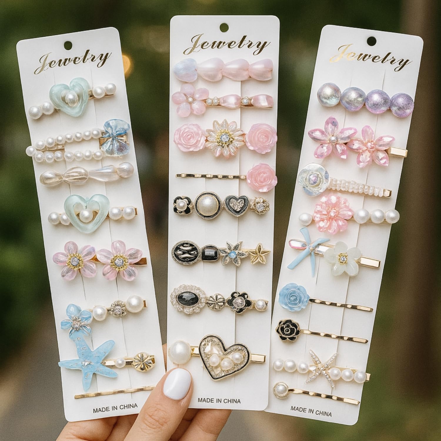 Annacreations Korean Fashion Style Pearl Rhinestone Metal Hair Clips Hair Pin Stylish Jewellery Hair Accessories for Women's & Girls (Pack of 25 Pcs)