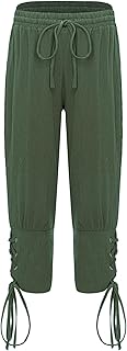 Sxiwei Kids Boys Renaissance Viking Pirate Pants Low Crotch Lace Ups Loose Fit Trousers Halloween Cosplay Dress Up