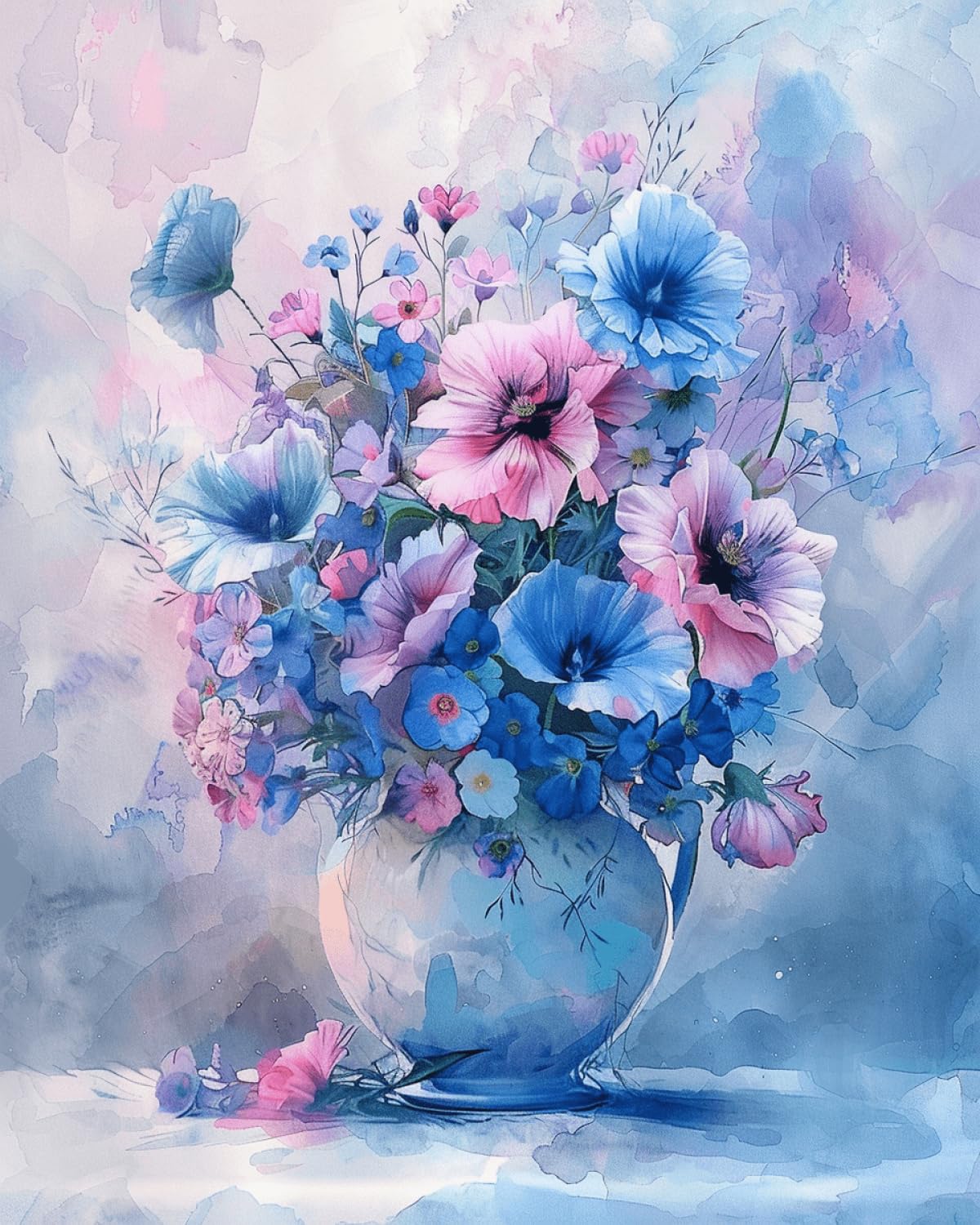 Taxpy 11CT Flores En Un Jarrón Diy Kit Punto De Cruz Flores De Fantasía Kits De Patrones De Punto De Cruz,Kit De Bordado Para Adultos Y Principiantes,Juego De Manualidades 80x100cm