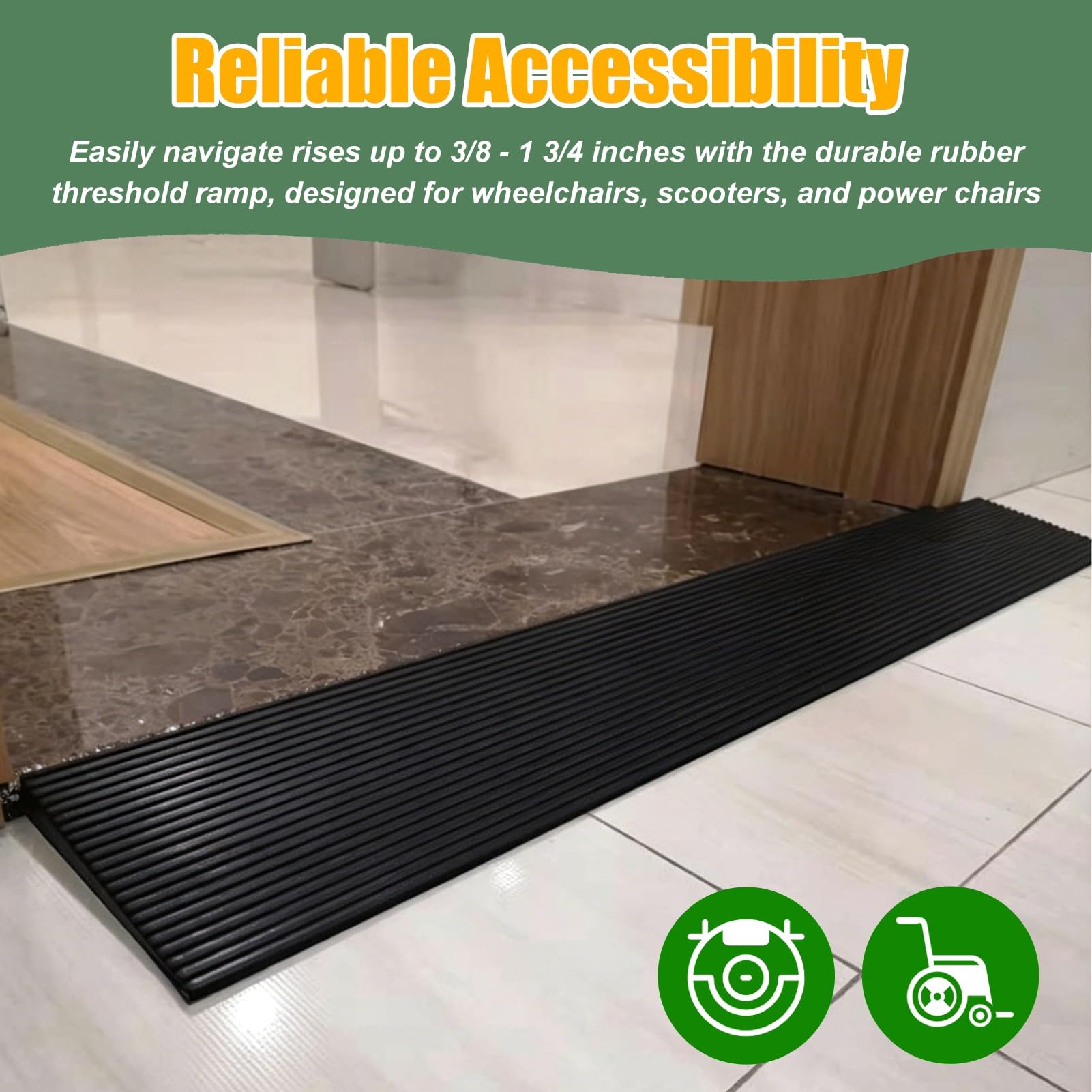 Rampas para Silla de Ruedas Coches Motos Rampas de Umbral para Sillas de Ruedas, Rampas Portátiles de Transición de Goma Recortables(90x15x2cm (35.4x5.9x0.8))