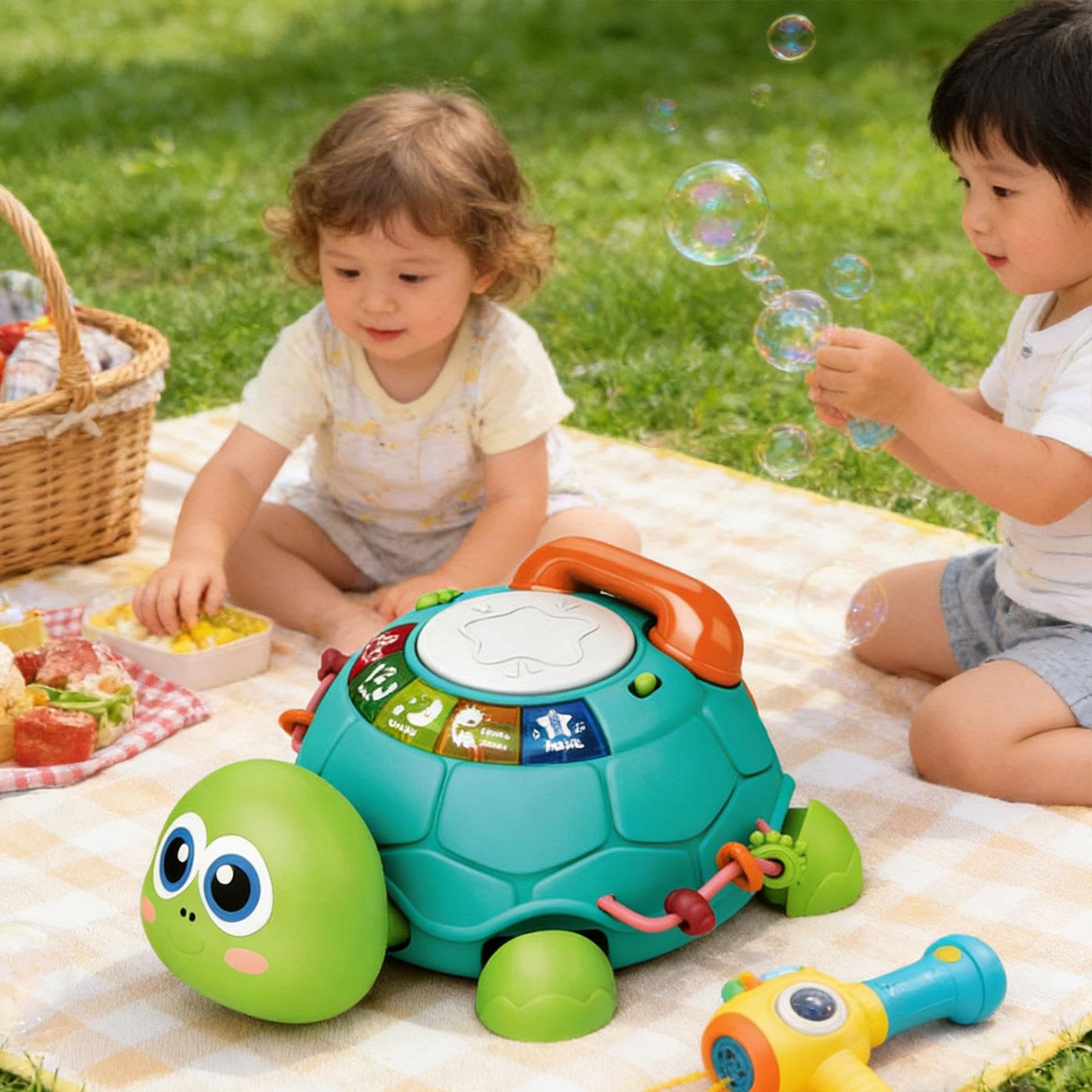 musicale che gattona, con luci e suoni, gioco educativo per la prima infanzia, stimolante e sensoriale per bambini da 0 a 1 anno, 7, 8, 9,