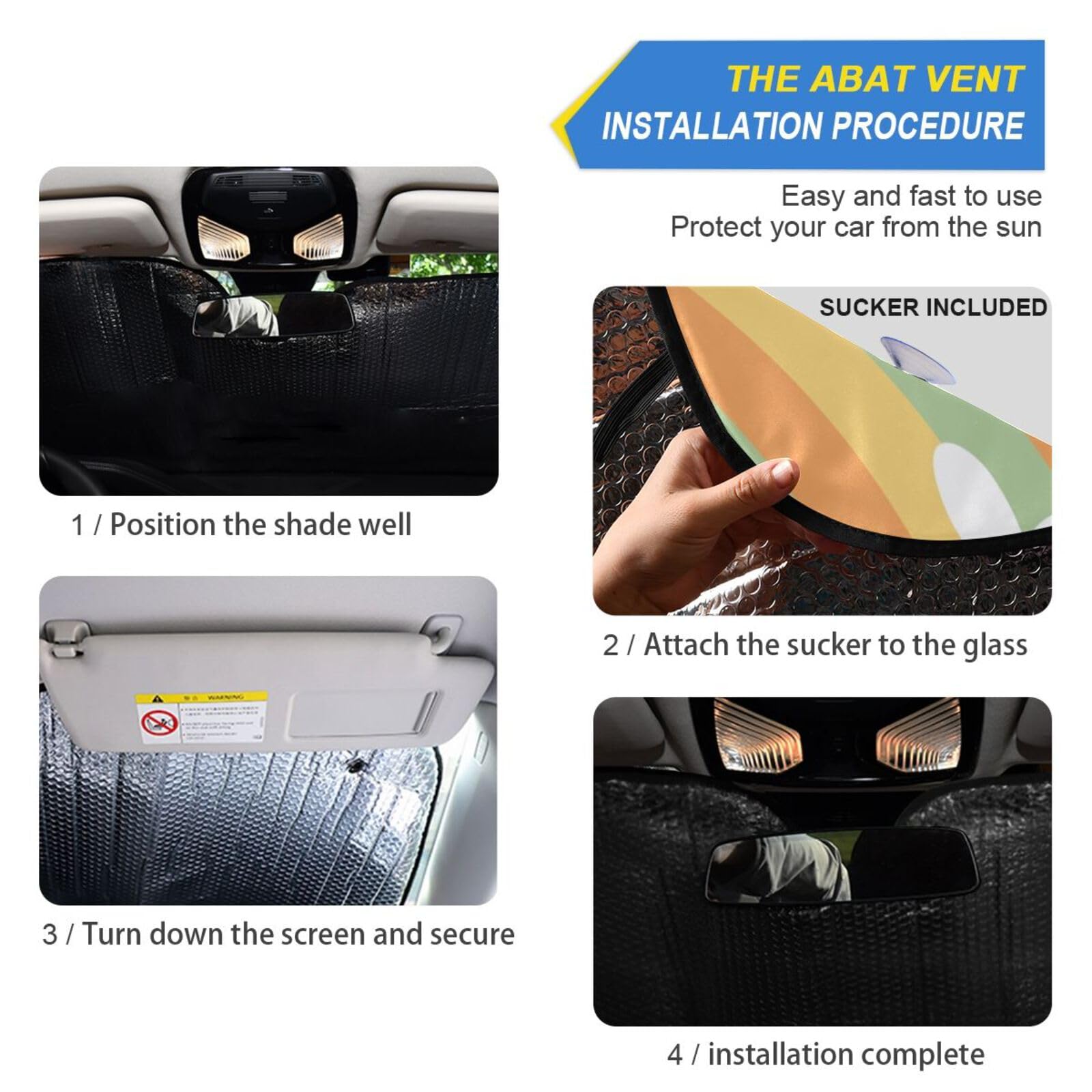 Flradish Daisy Car Front Windshield Sun Shade,Foldable Sun Visor Protector for Car Blocks UV Rays Keeps Your Vehicle Cool 55x27.6 Inch