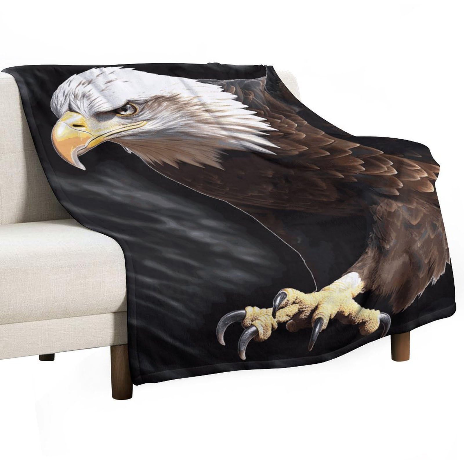 Couverture polaire aigle toutes saisons, plaid chaud et léger de lit