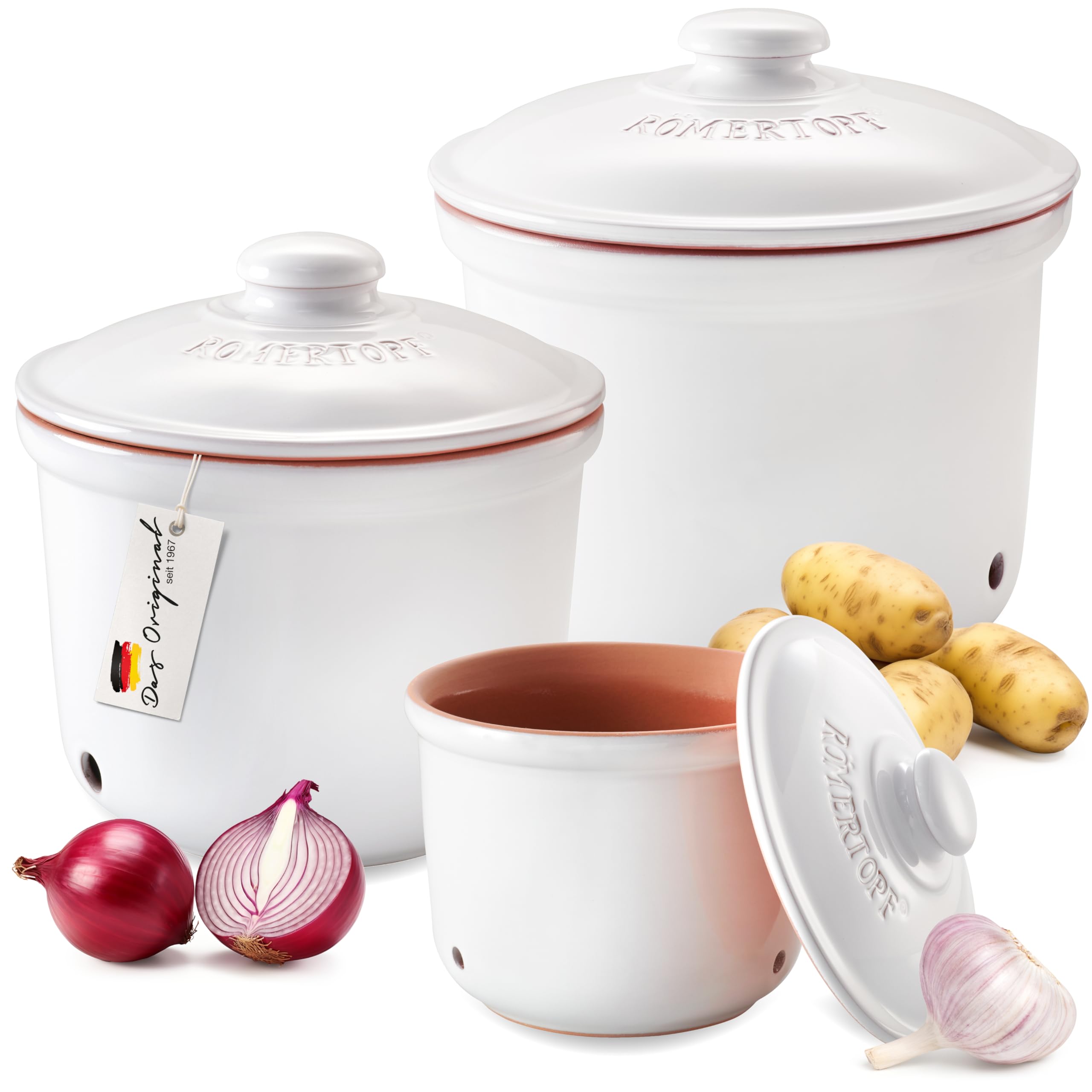 Amazon.com: Romertopf Freshness Storage Potato Onion Garlic Clay
