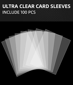 Premium Ultra-Clear Trading Card Sleeves for Standard Size Cards, Fits Baseball, Football, Basketball and TCG (Compatible with 120PT-130PT Card, 100pcs)