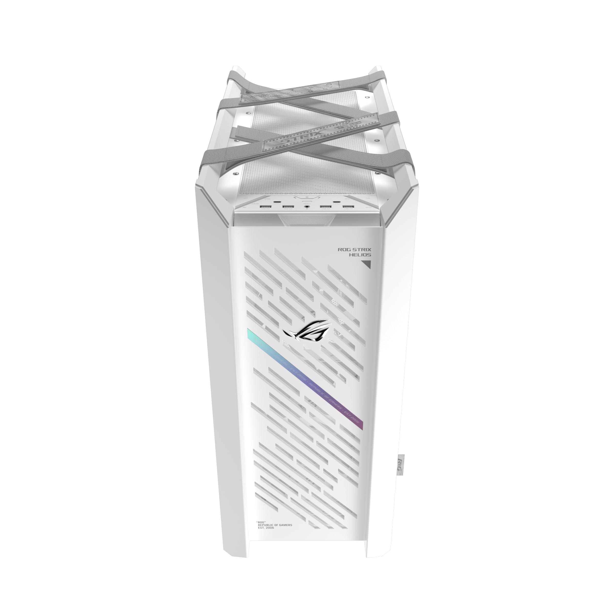 ASUS ROG Strix Helios II White Edition EATX - Carcasa para PC de Media Torre para Juegos, con Paneles Laterales de Vidrio Templado duales, Soporte para GPU de hasta 450 mm de Largo, Soportes para