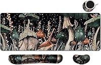 Vista 157 de MIBITRI Juego de alfombrillas para mouse y teclado, alfombrilla de mouse extendida para juegos + soporte ergonómico para reposamuñecas para teclado