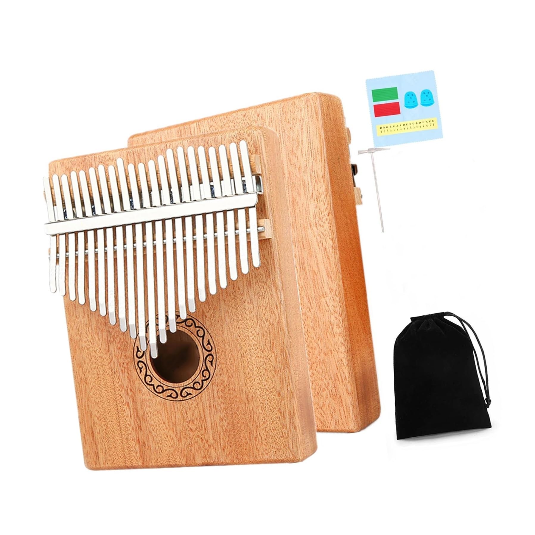 Adecuado Para Adultos Profesional 17 21 Teclas Kalimba Instrumento De Teclado De Madera Maciza(21 Keys 2)