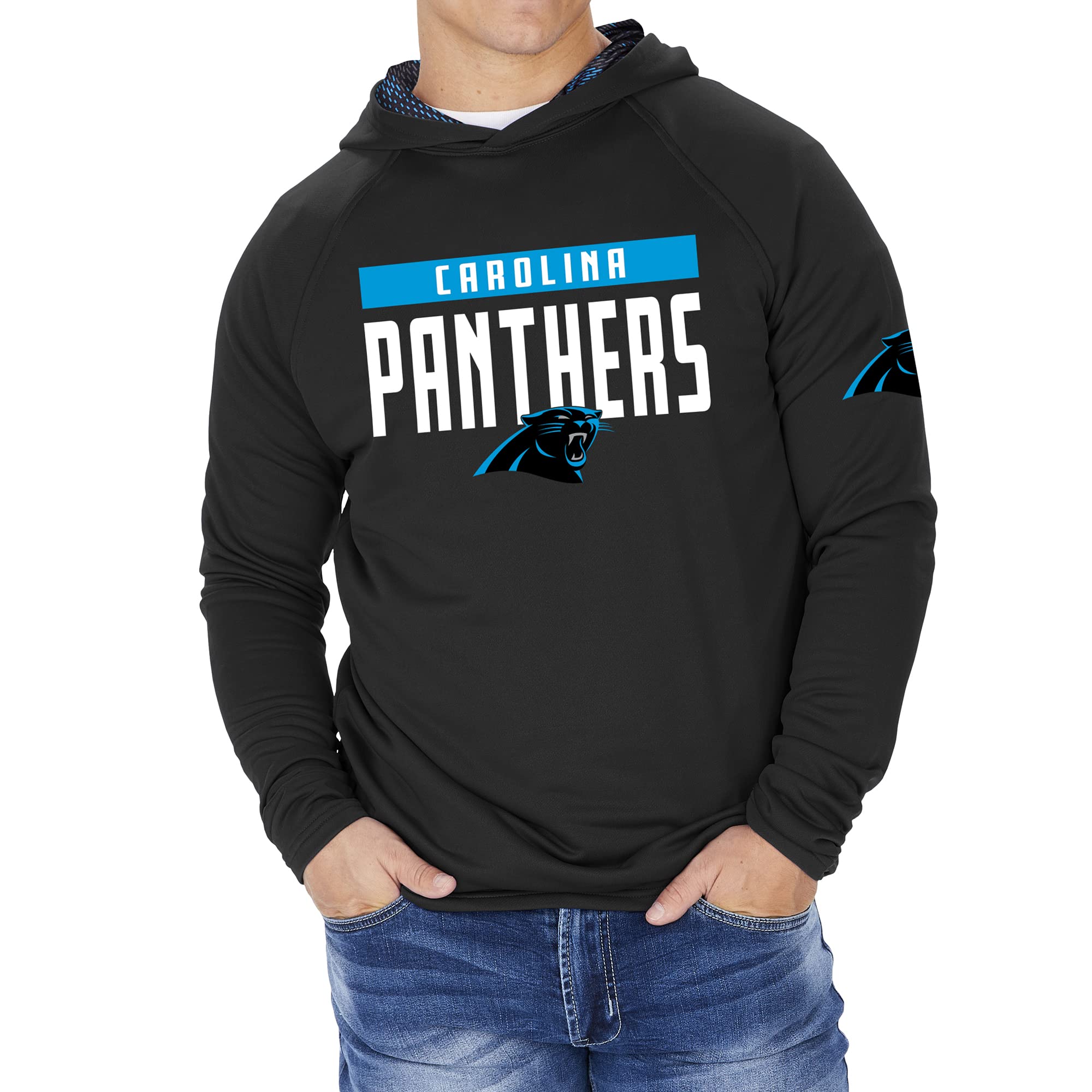 Zubaz NFL Football Men's Solid Team Hoodie with Camo Lined Hood and Sleeve Graphic — view 127