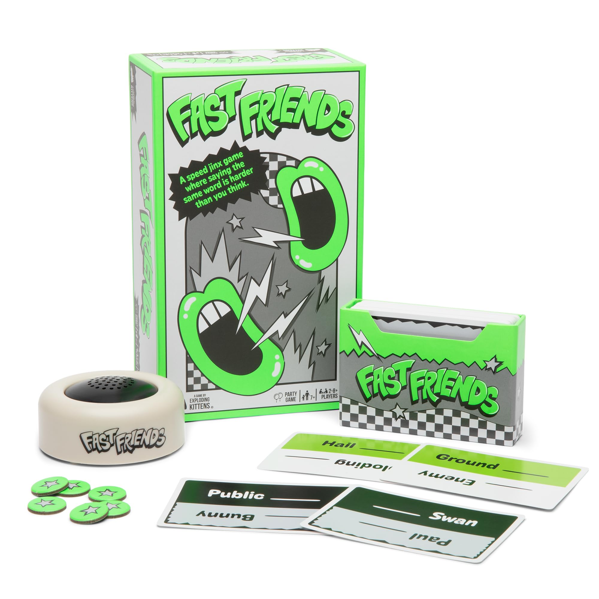 Fast Friends Party Game, Speed Guessing Card Game with Timer, Life Tokens, and Card Holder