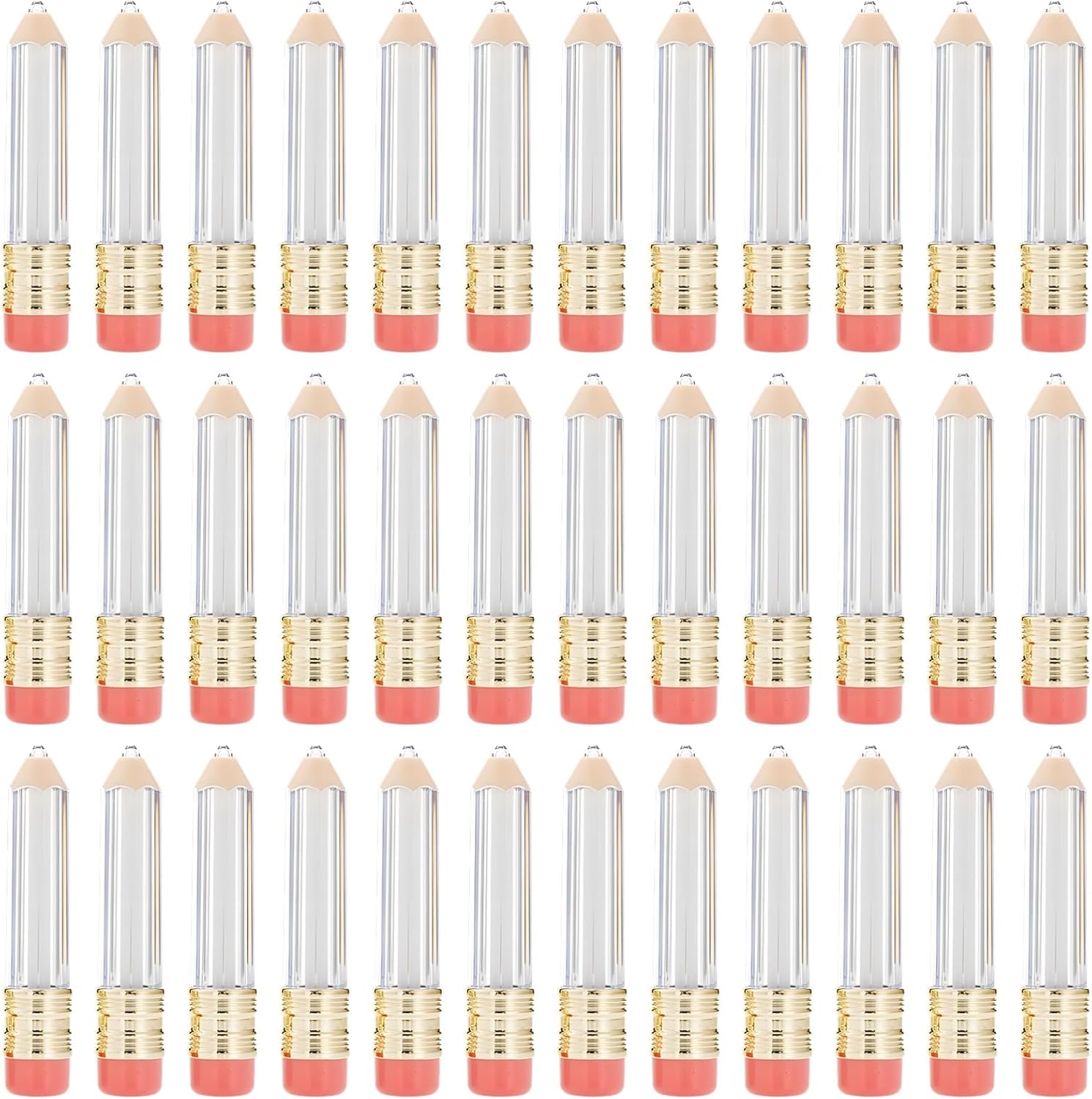36 PCS Empty Lip Gloss Tubes, Mini Pencil DIY Lip Gloss Tubes, Transparent Lip Gloss Containers, 5 ml Capacity Refillable Lip Oil Bottles for Women