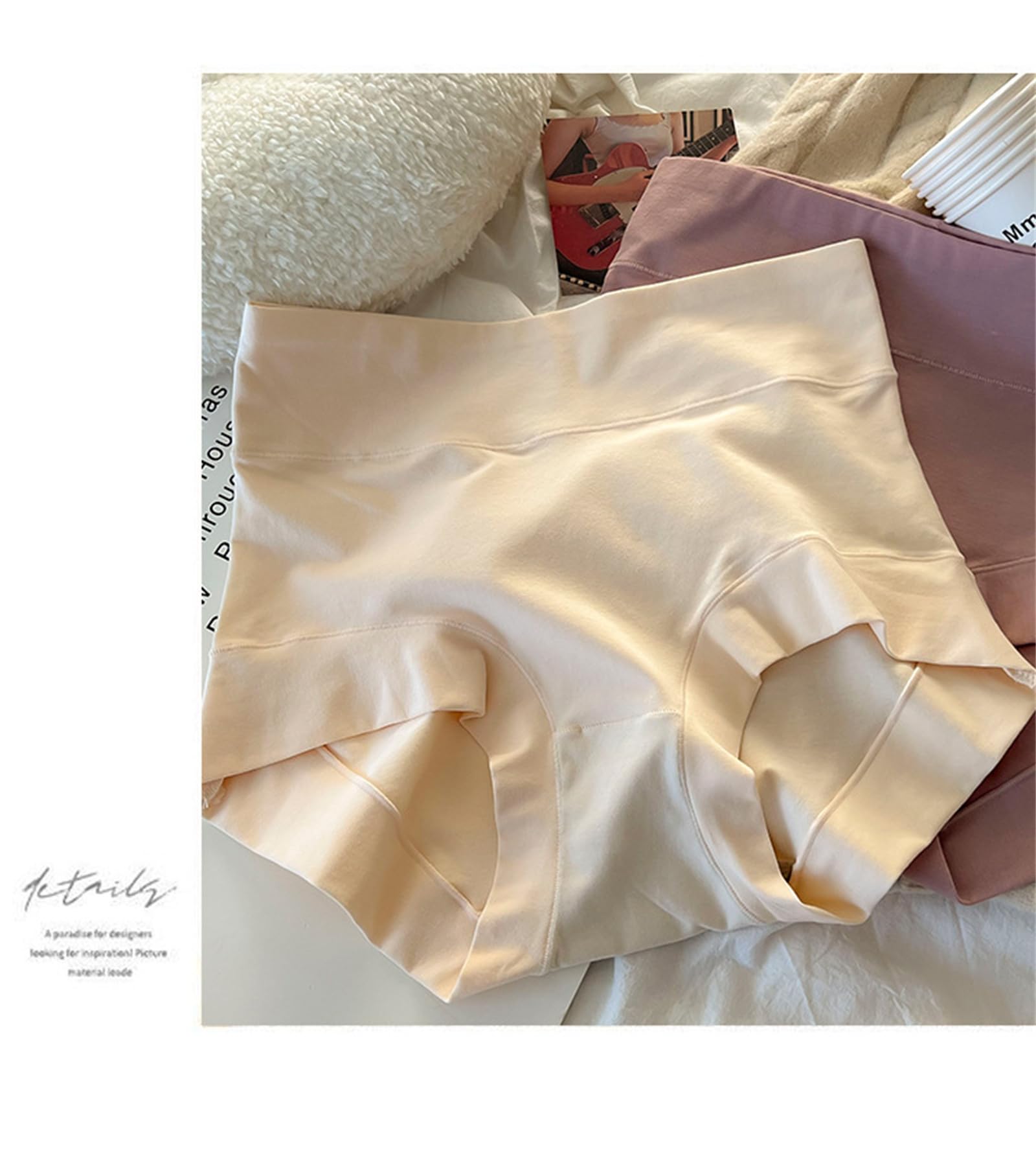 Culotte Hipster Donna Long Staple Cotone Donna Vita Alta Tummy Control Butt Lifting Plus Size Panties 3 Confezioni-A-M 40-50Kg