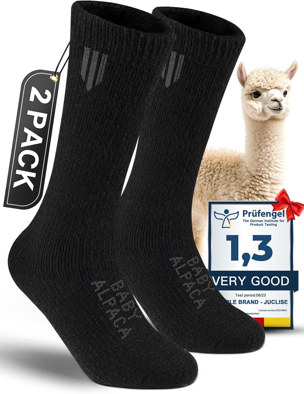 Alpaca Wool Crew Socks Men and Women,Thick Thermal Winter Cold Weather Hunting Hiki...
