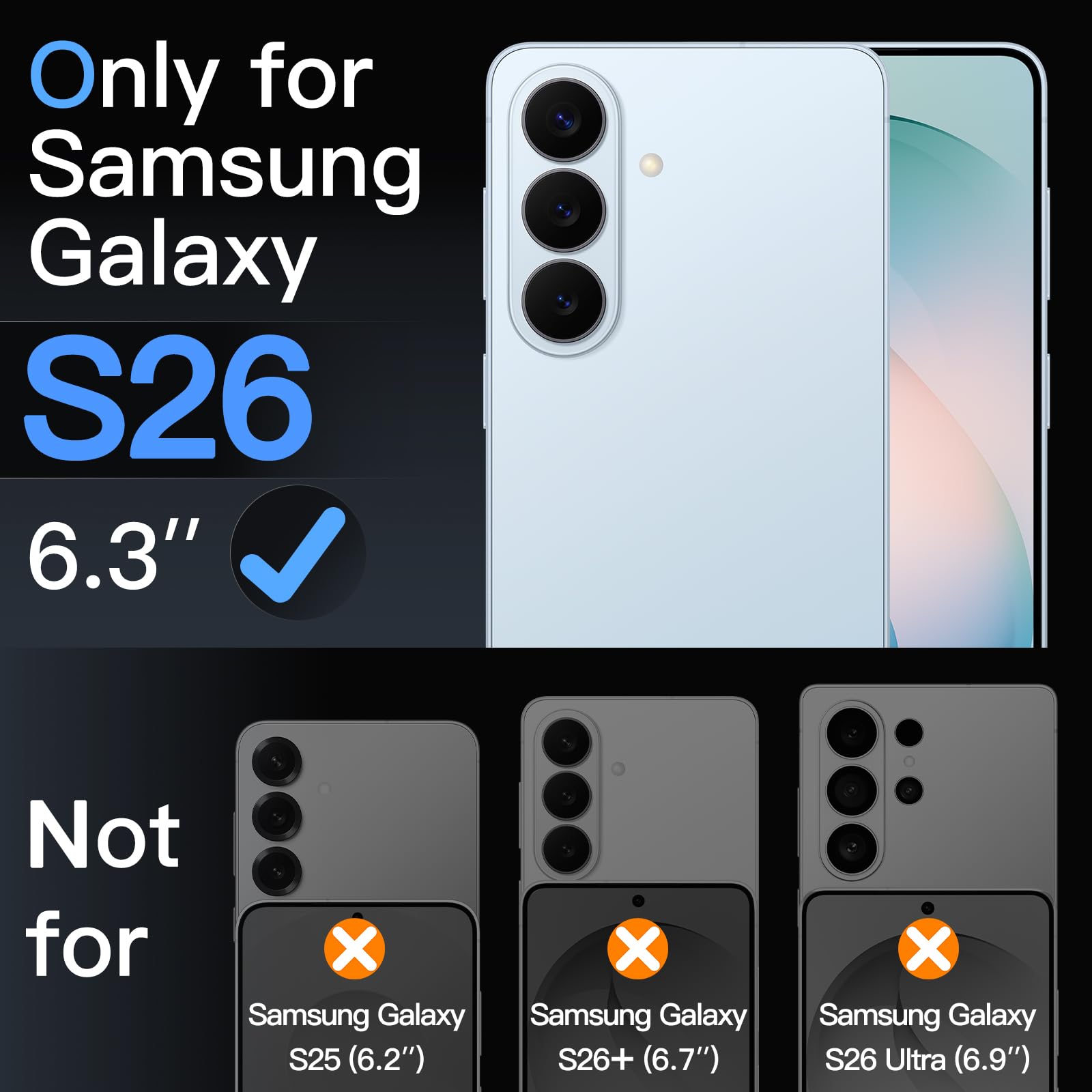 JETech Protection D'écran pour Samsung Galaxy S26, Film en Verre Trempé 9H avec Outil d'Installation Facile, Compatible Empreinte Digitale ID, HD Transparent, Lot de 3