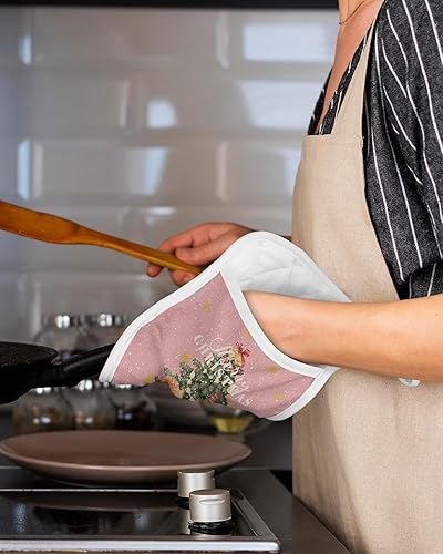 Miniatura 5 de Christmas 5Pcs Pot Holders for Kitchen, Non Slip & Heat Insulation Terry Cloth Potholder Set with Pocket, Thick Hot Pad Oven Mitts Trivet Coaster