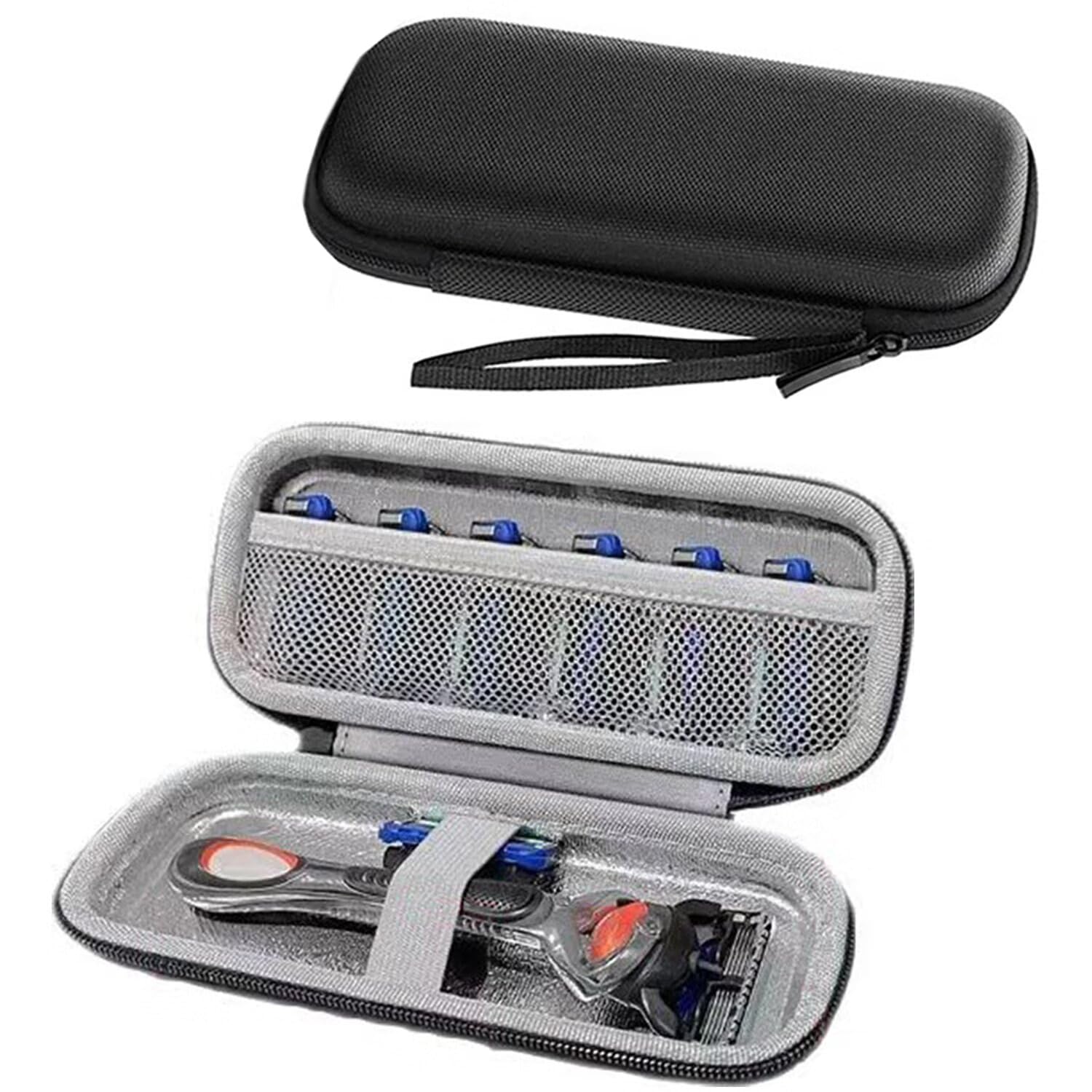 Travel Razor Case for Gillette & Harry’s | Men’s Zipper Organizer (Black) Travel Razor Case for Gillette & Harry’s | Men’s Zipper Organizer (Black)