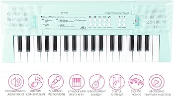 電子キーボード ホワイト マイク付き Amazon.co.jp: 電子ピアノ 電子キーボード 37キー ミニマイク付き 記録