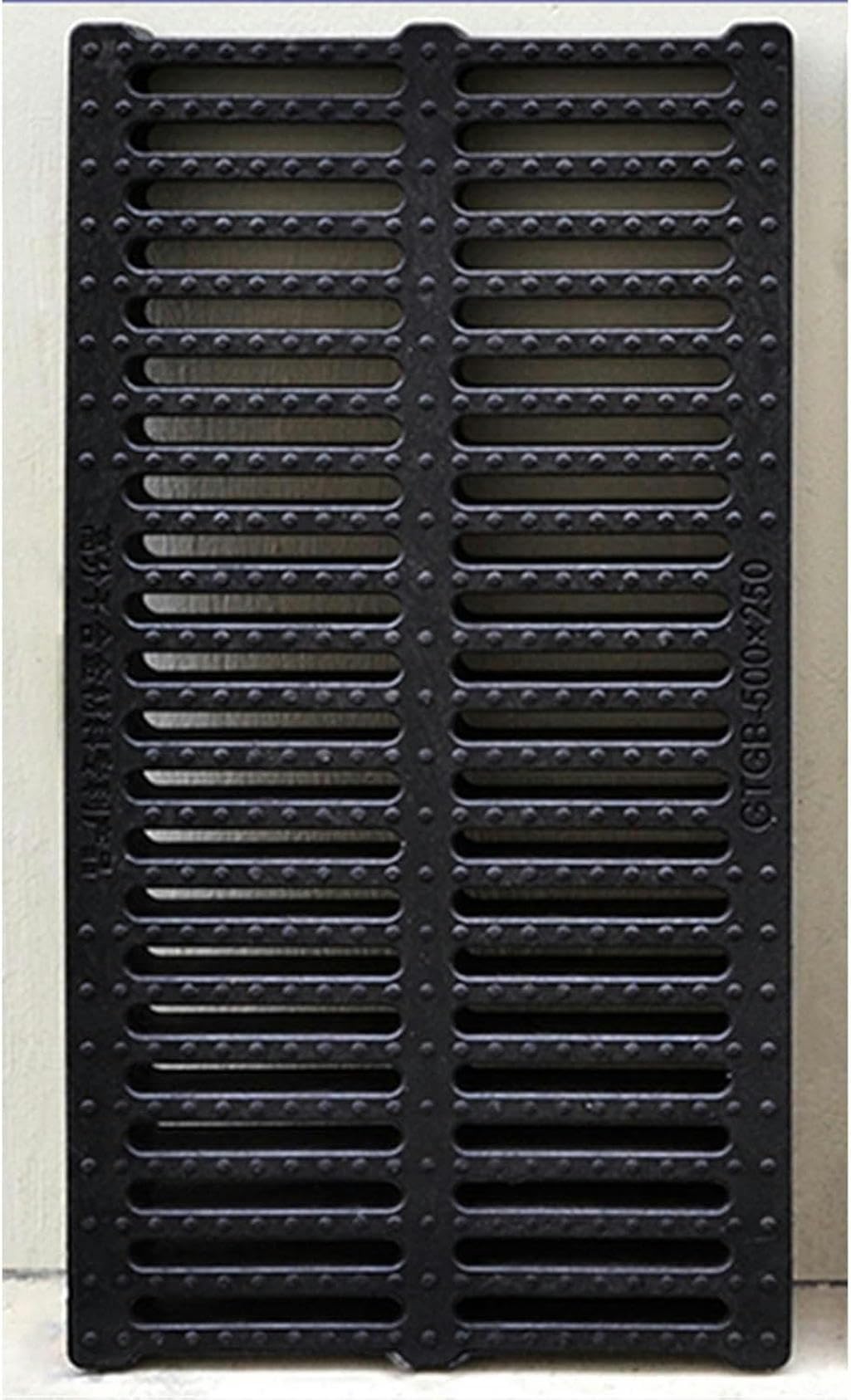 Système eaux pluviales et caniveau extérieur avec couvercle de grille de drainage rectangulaire