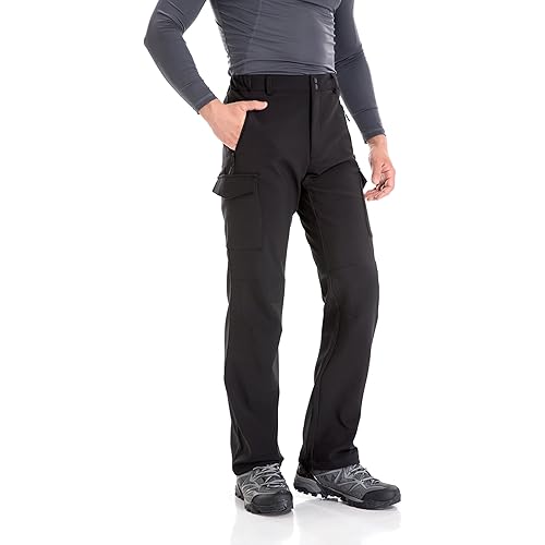 TRAILSIDE SUPPLY CO. Men's Fleece Lined Insulated Pants Softshell Pants,Water and Wind-Resistant