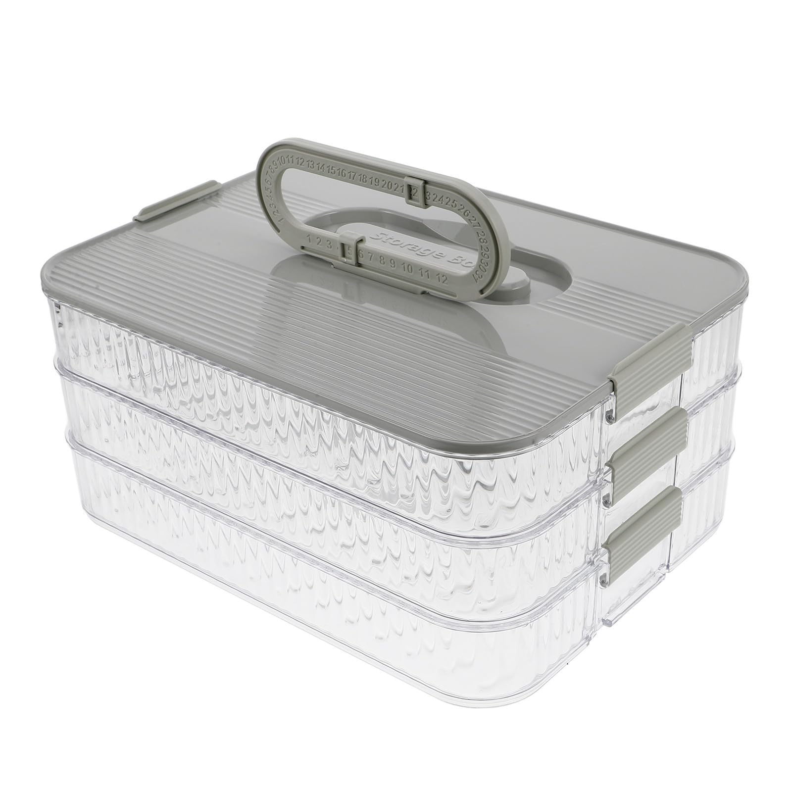 Contenedor de Plástico y Función de Aislamiento con Tapa, Diseño Desmontable Multilayer para Almacenar Alimentos Gran Capacidad para Refrigerador y Congelador