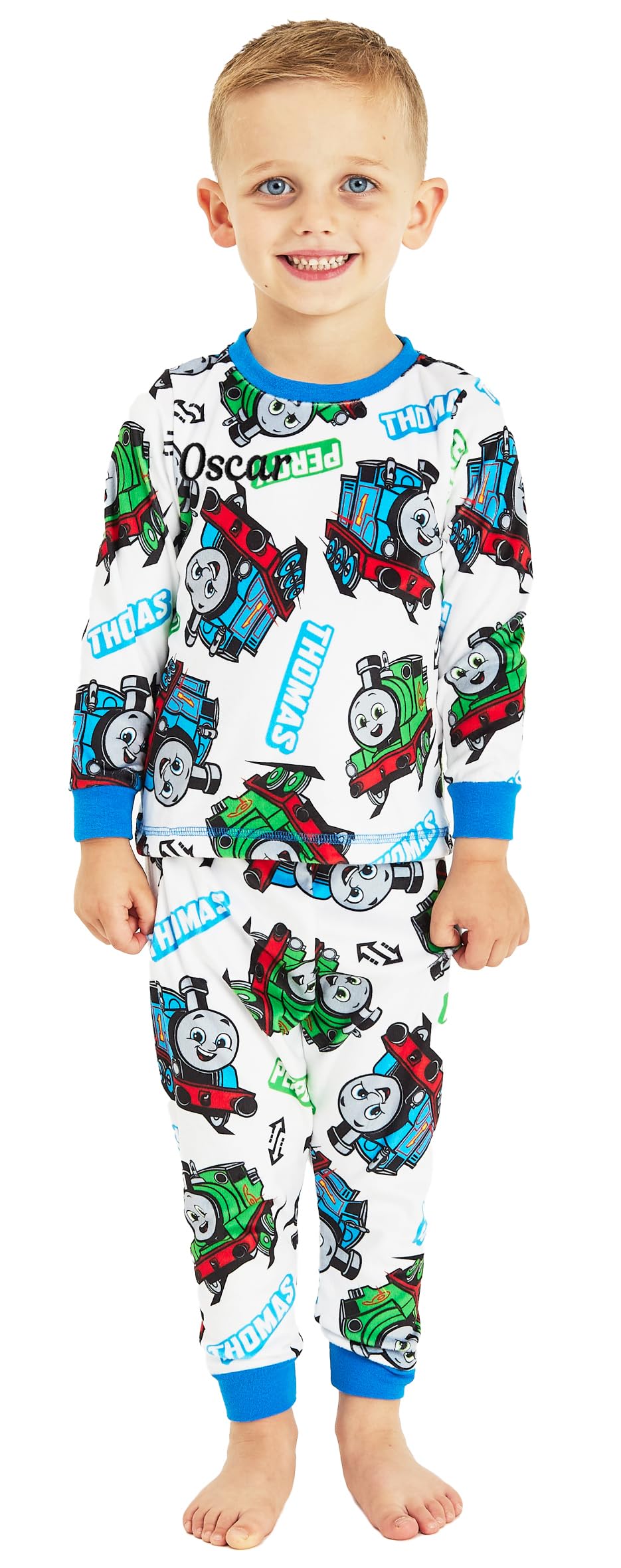 Thomas & Friends Boys Personalised - Thomas The Tank Personalised Fleece Pyjamas (, 3-4 Years)