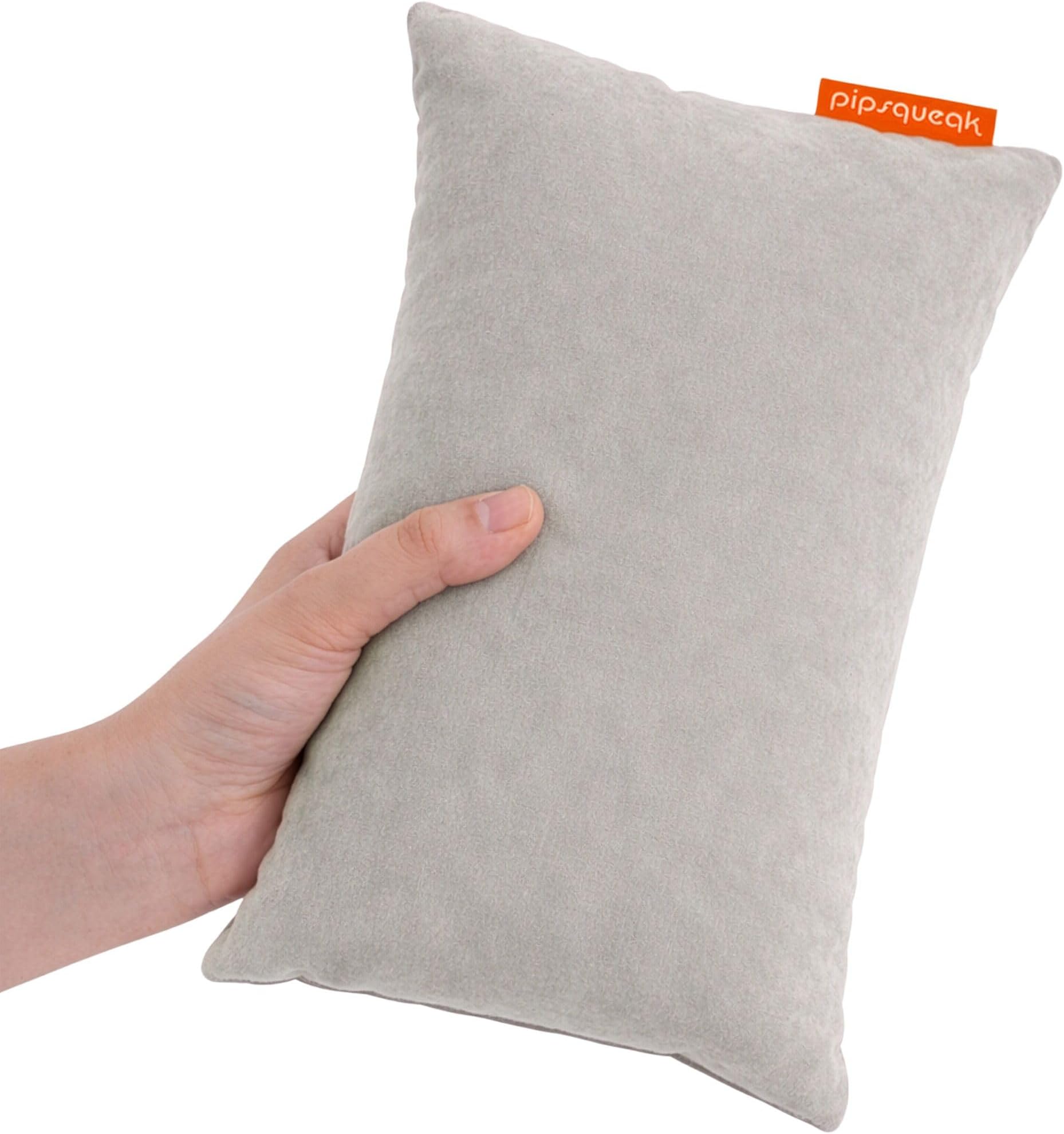 Pipsqueak Small Pillow - Mini 11 x 7 inches - Tiny Pillow for Travel, Dogs, Toddlers, Kids, Lumbar, Knees and Neck - Gray