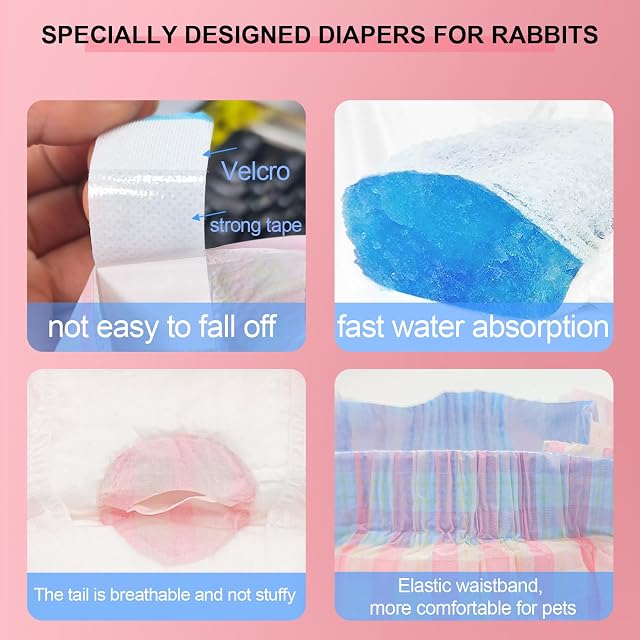 Foto 5 de 7 de Pañales Desechables de Conejo, Almohadillas pequeñas para orina, con Tirantes de Conejo para pañales Femeninos
