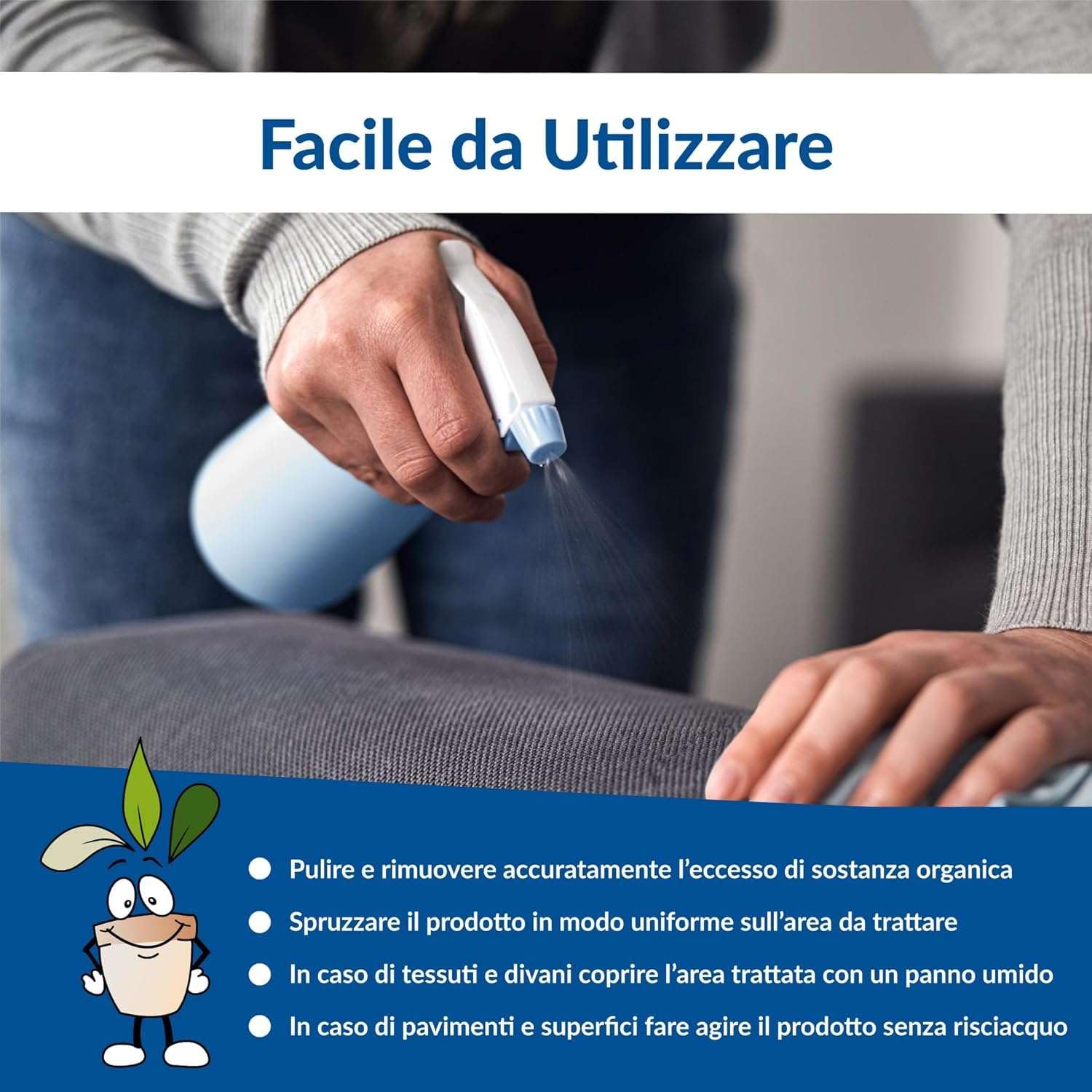 CLOSTER STOPPEE Elimina Odori e Pulisce Urina Feci Cani Gatti (750 ml) | Rimuovi Odori Igienizzante Spray per Pulizia Lettiera, Divani, Sedile Auto - Antiodore Enzimatico al Profumo di Mela Verde