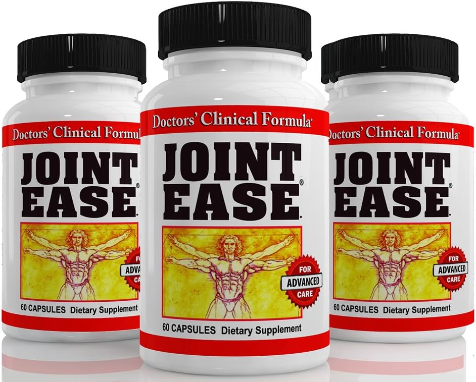 Joint Ease Doctors’ Clinical Formula-Advanced Joint Care with CMO, HA, MSM, Turmeric, Boswellin, Bromelain, Skull Cap, Holy Basil, Ginger Root, Trans-Resveratrol & Berberine.- 3 btls 180 Caps Total