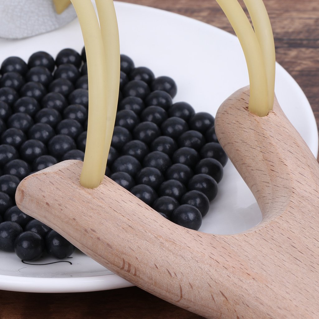 In legno naturale con elastico per caccia all'aperto, giochi sportivi, faggio+gomma