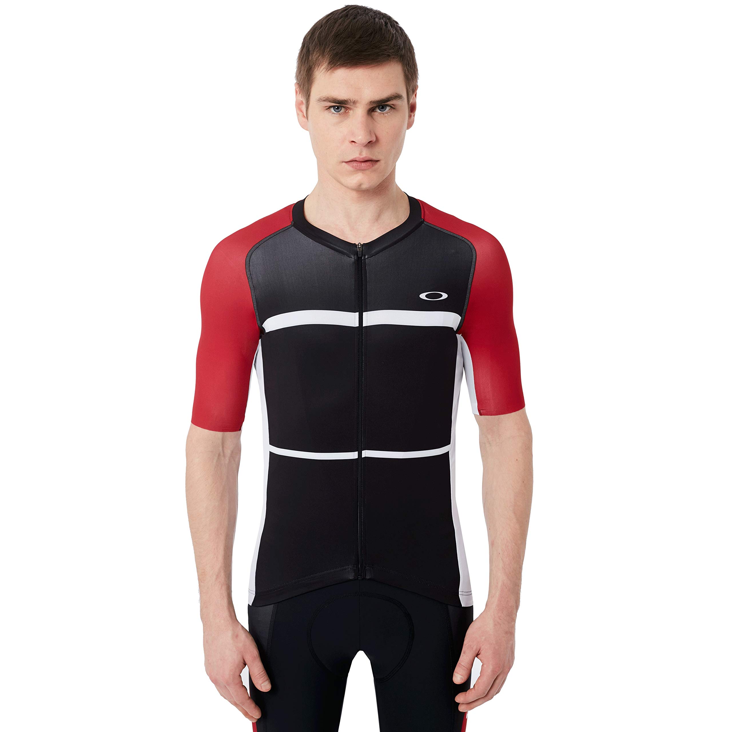 Oakley Men's Black/Red Colorblock Road Jersey Shirts