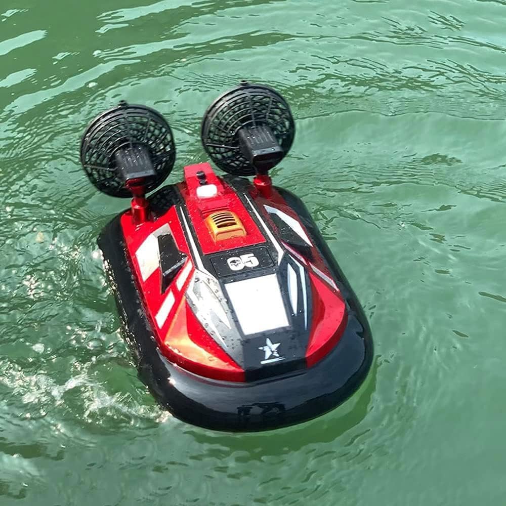 RC-Schiff, ferngesteuertes Hovercraft-Boot für Land und Wasser, 2,4 GHz funkgesteuertes Amphibienfahrzeug-Spielzeug mit doppelter Leistung, elektrisches Wasserfahrzeug, RC-Rennboot, Geschenke f